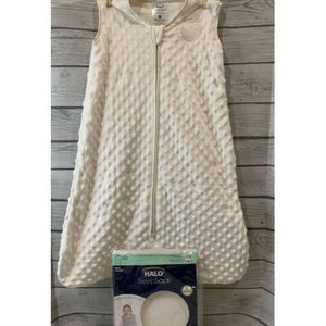Halo Sleep Sack Size Medium 6-12 Months Cream Plushy Dots Wearable Blanket NOB